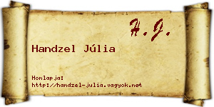 Handzel Júlia névjegykártya